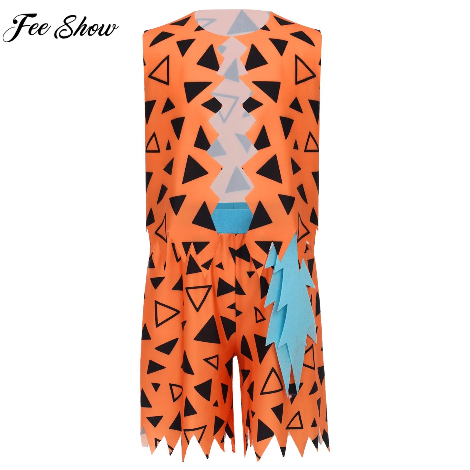 Sewing Vest - 6-16Y Boys Flintstone Costume Halloween Cavemen