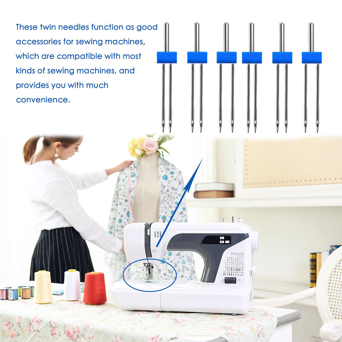 3 Size Twin Needles for Sewing - Twin Needle Stretch avis et prix