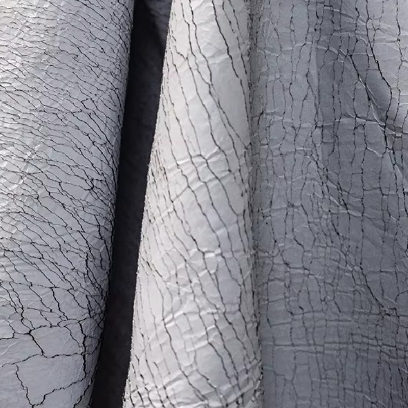 Grey Retro Cracked Leather Tex - Sewing Textile Art avis et prix