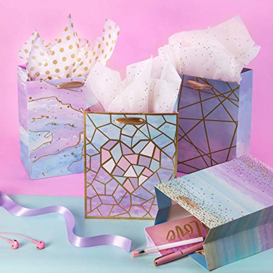 Medium Size Gift Bags-Colorful - Pattern Tissue Paper avis et prix