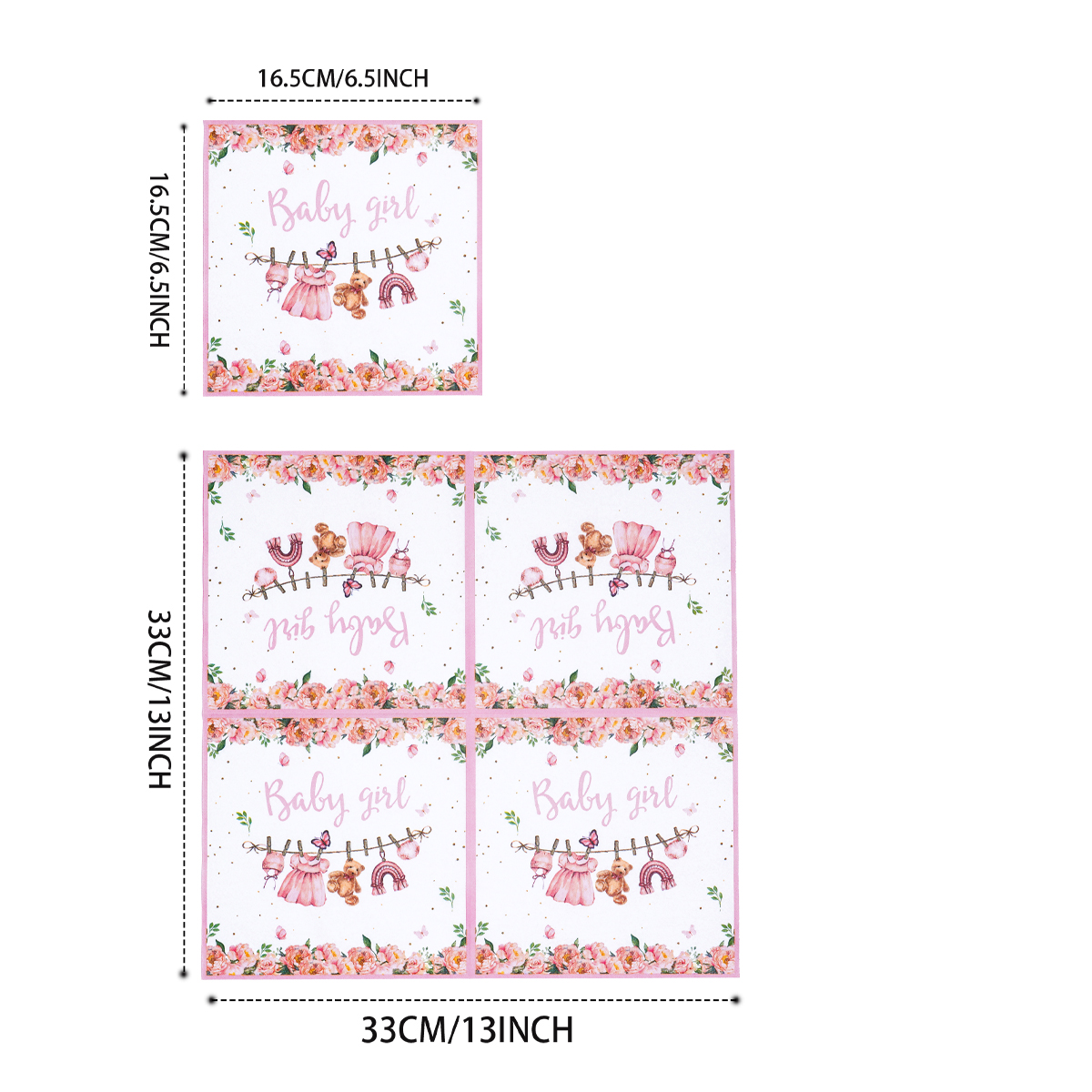 Pink Floral Baby Girl Disposab - Pattern Tissue Paper avis et prix