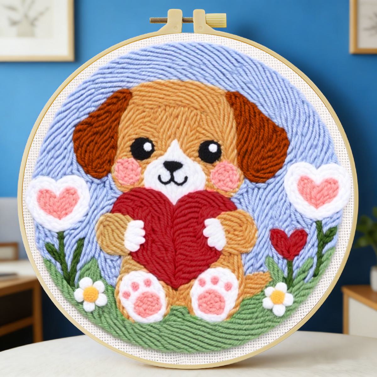 20X20CM/7.87inch dog punch nee - Sewing Textile Art avis et prix