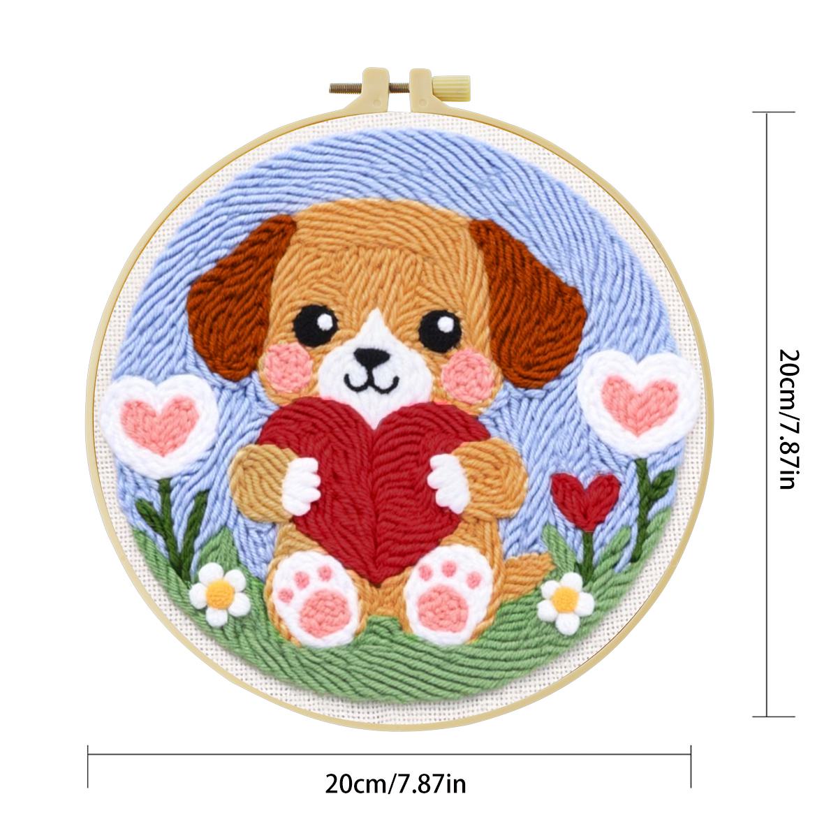 20X20CM/7.87inch dog punch nee - Sewing Textile Art avis et prix