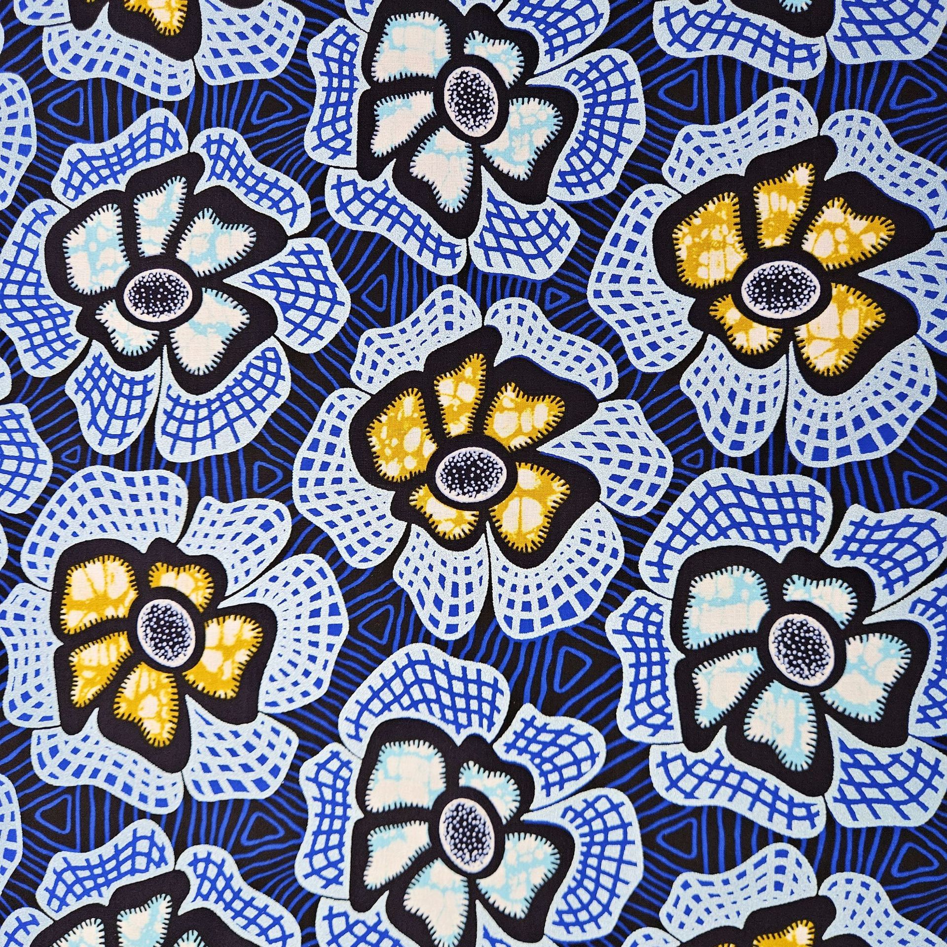 6Yards Long Blue Cotton Africa - Sewing Batik avis et prix