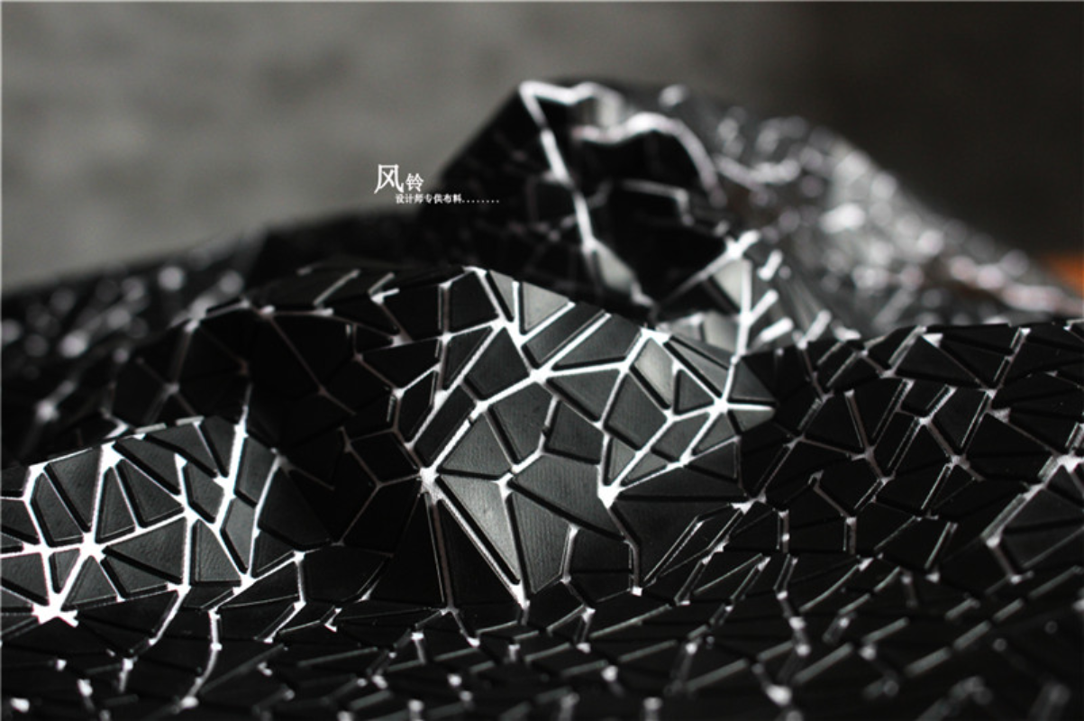 PU Fabric Black Irregular Shap - Sewing Textile Art avis et prix