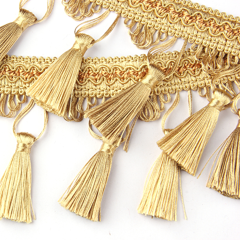 Long Gold Sewing Tassel Fringe - Sewing Thread In Textile avis et prix
