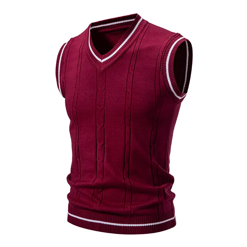 Autumn Men's V Neck Knit Vests - Sewing Vest avis et prix