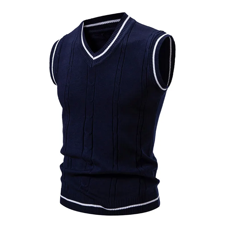 Autumn Men's V Neck Knit Vests - Sewing Vest avis et prix