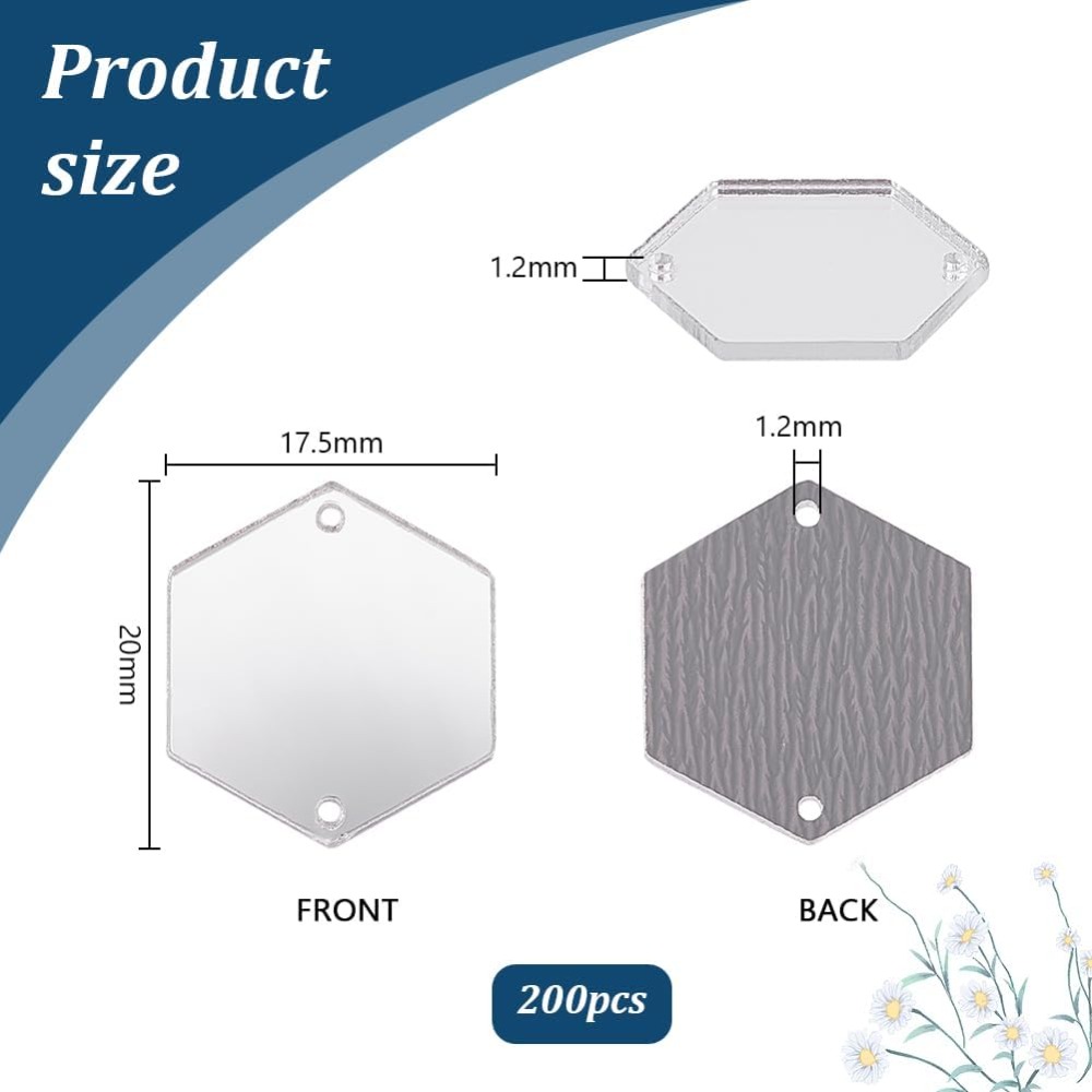 200pcs Hexagon Sew on Mirrors  - Sewing Kit avis et prix