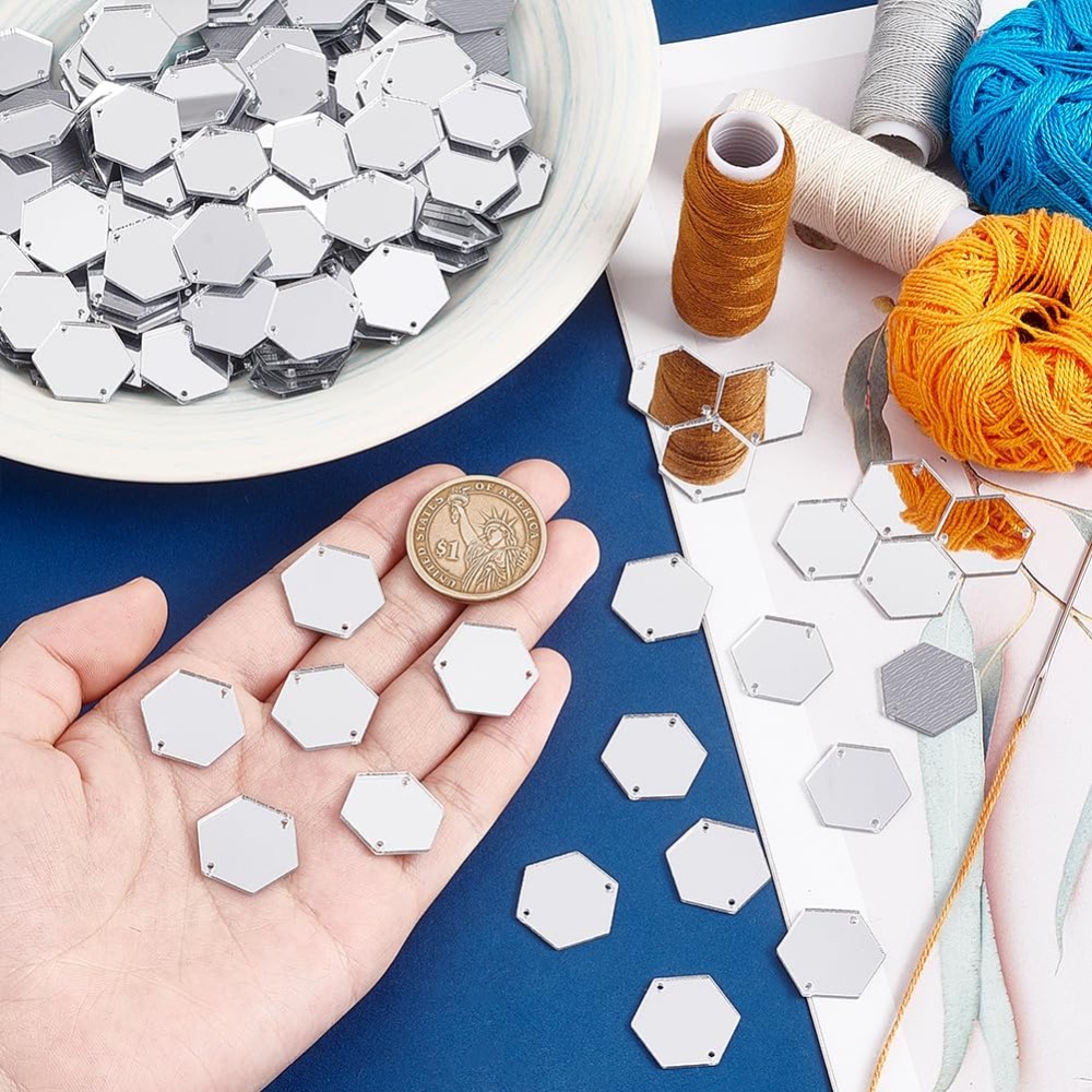 200pcs Hexagon Sew on Mirrors  - Sewing Kit avis et prix