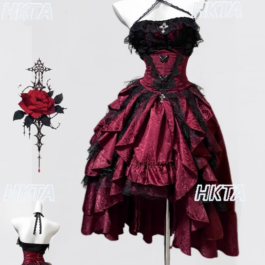 Dark Gothic Style Halter Long  - Sewing Vest avis et prix