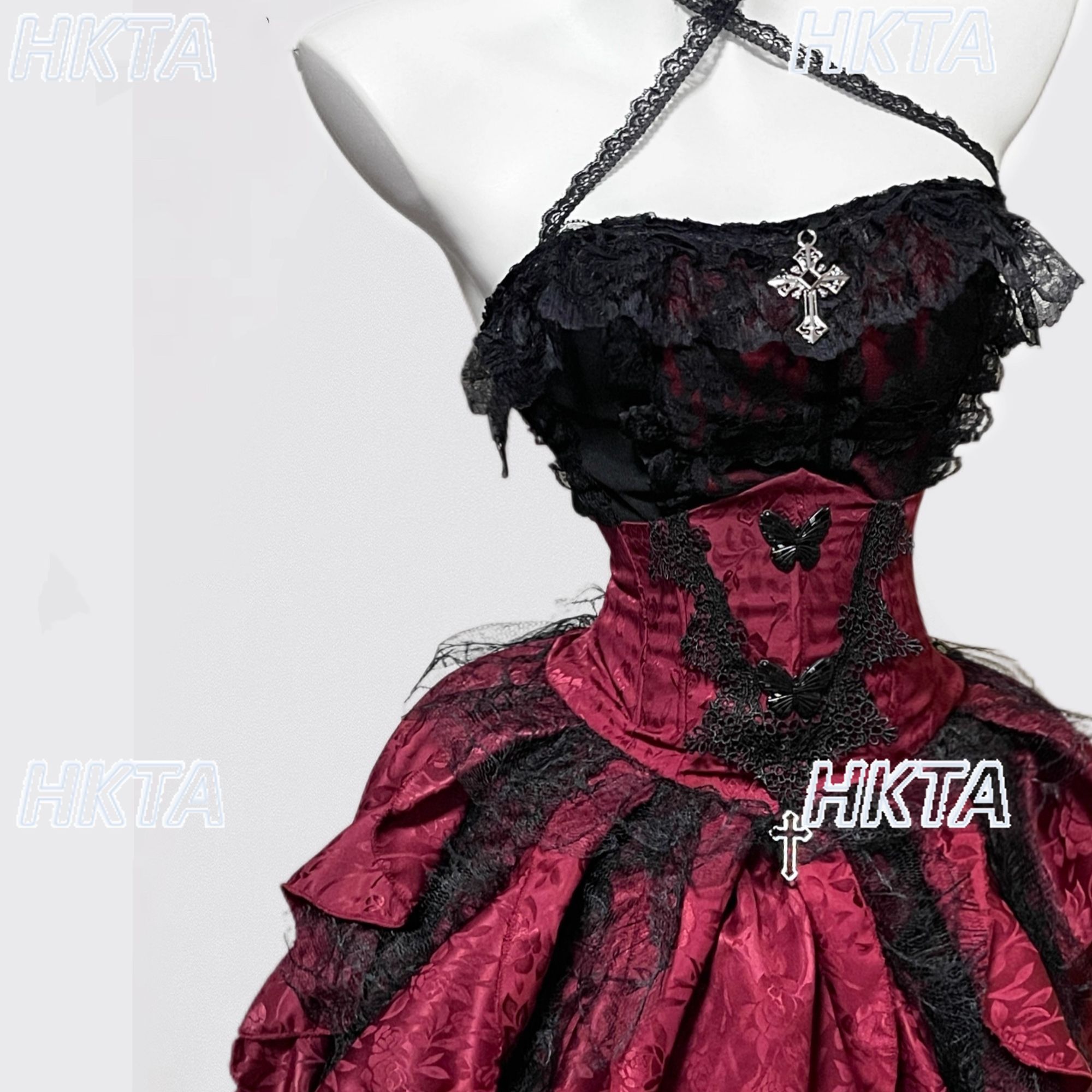 Dark Gothic Style Halter Long  - Sewing Vest avis et prix