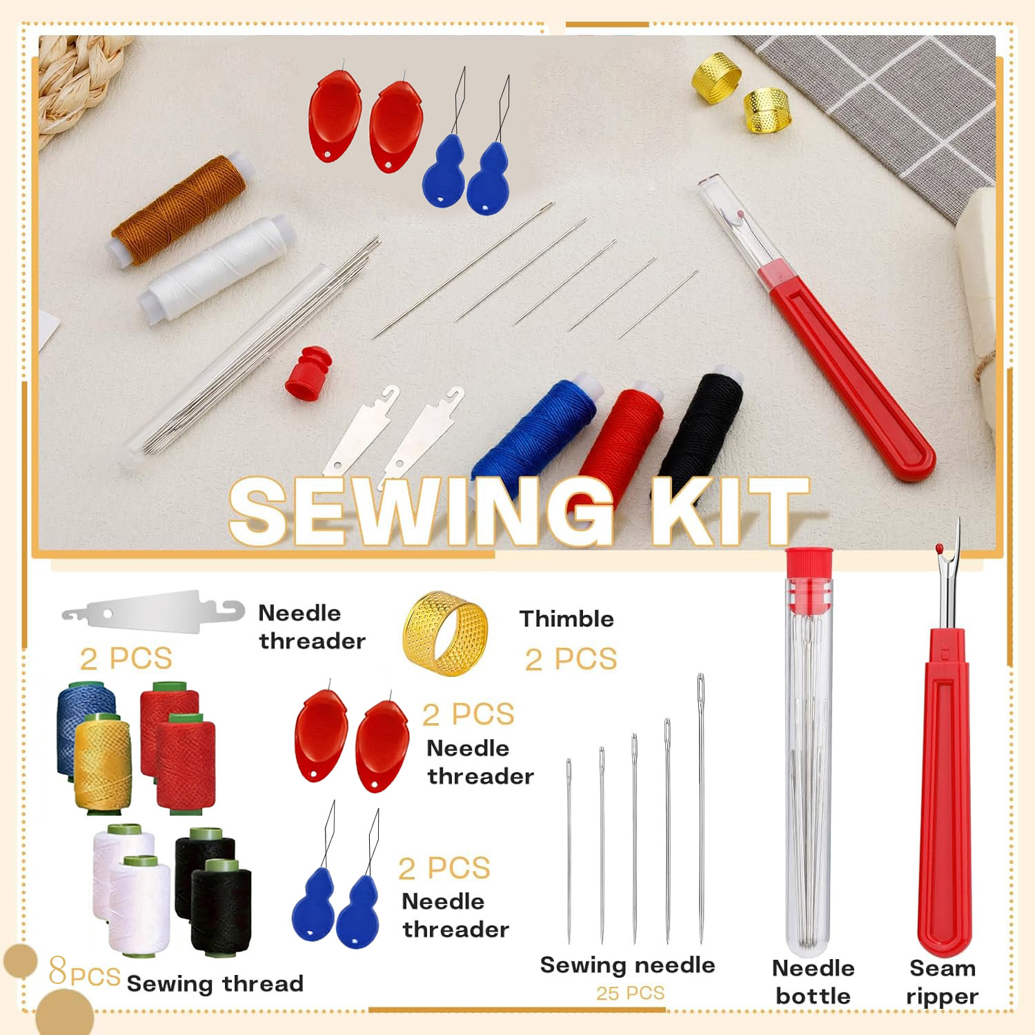 43pcs Big Eye Sewing Needle Ki - Sewing Kit avis et prix