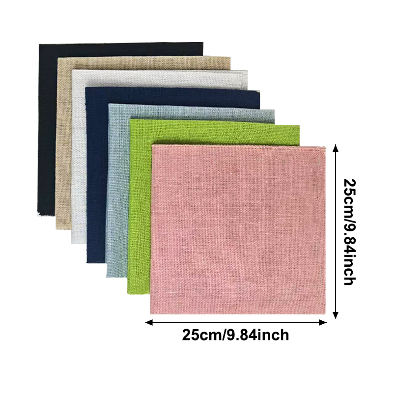 7-Piece Set of 25* 25cm Linen  - Sewing Textile Art avis et prix