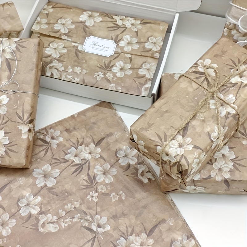 10/25pcs of Brown Apricot Blos - Pattern Tissue Paper avis et prix