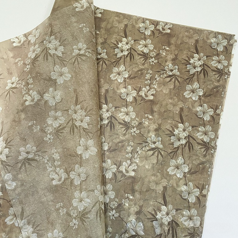 10/25pcs of Brown Apricot Blos - Pattern Tissue Paper avis et prix